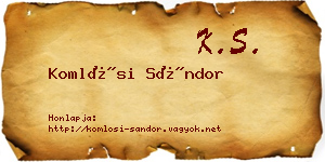 Komlósi Sándor névjegykártya